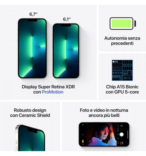 Apple iPhone 13 Pro 15,5 cm (6.1") Doppia SIM iOS 15 5G 1000 GB Argento