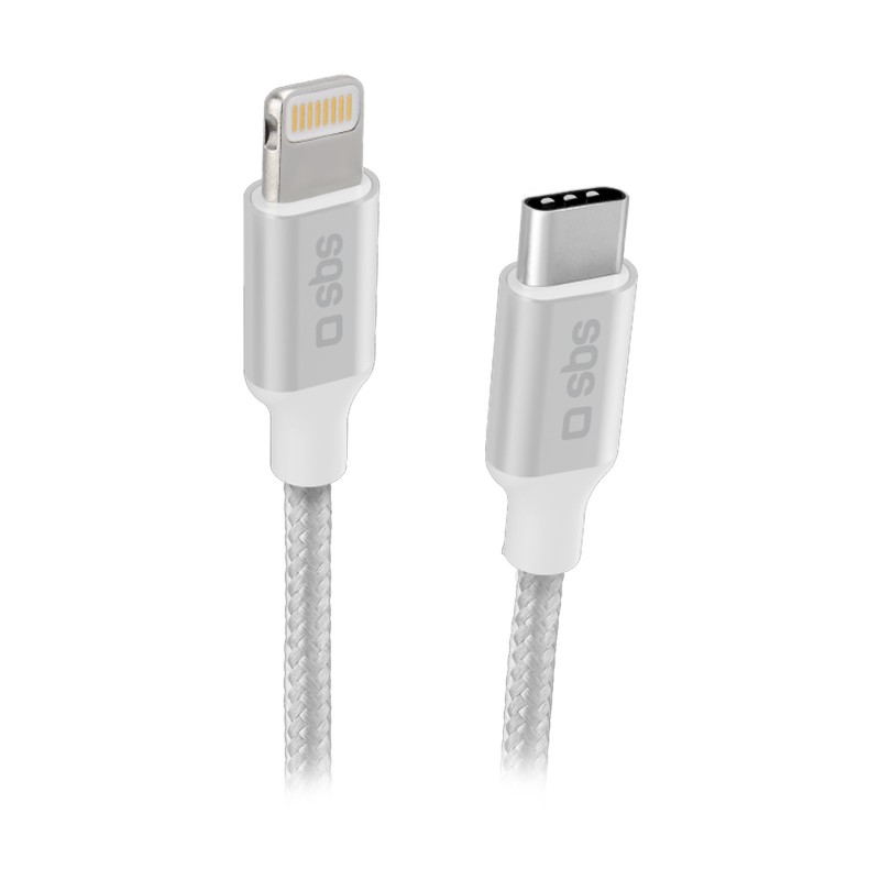 SBS TECABLELIGTC1BW lightning cable 1 m Silver