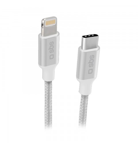 SBS TECABLELIGTC1BW lightning cable 1 m Silver