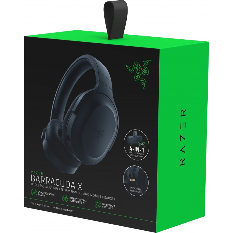 Razer BARRACUDA X Auriculares Inalámbrico y alámbrico Diadema Juego USB Tipo C Negro