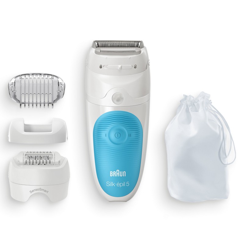 Braun Silk-épil 5 SES 5-605 28 pinzette Blu, Bianco