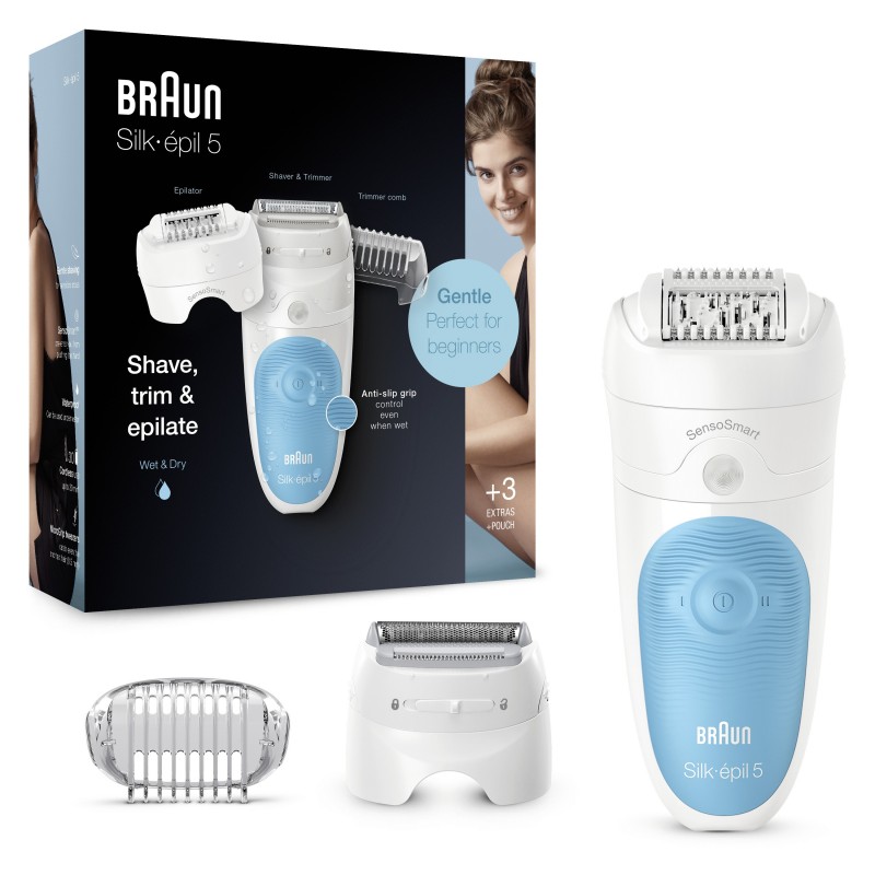 Braun Silk-épil 5 SES 5-605 28 pinzas Azul, Blanco