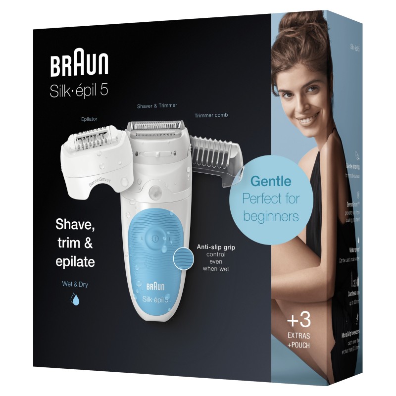 Braun Silk-épil 5 SES 5-605 28 pinzas Azul, Blanco