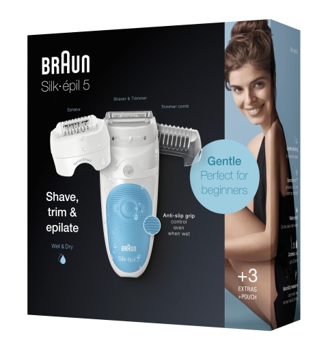 Braun Silk-épil 5 SES 5-605 28 pinzas Azul, Blanco