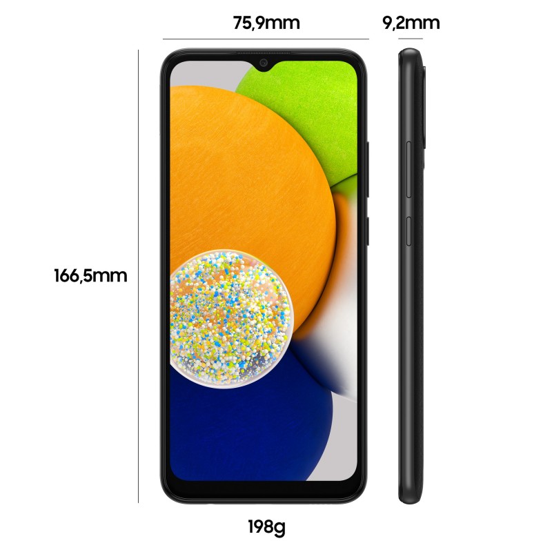 Samsung Galaxy A03 SM-A035G DSN 16,5 cm (6.5") SIM doble Android 11 4G Micro-USB B 64 GB 5000 mAh Negro