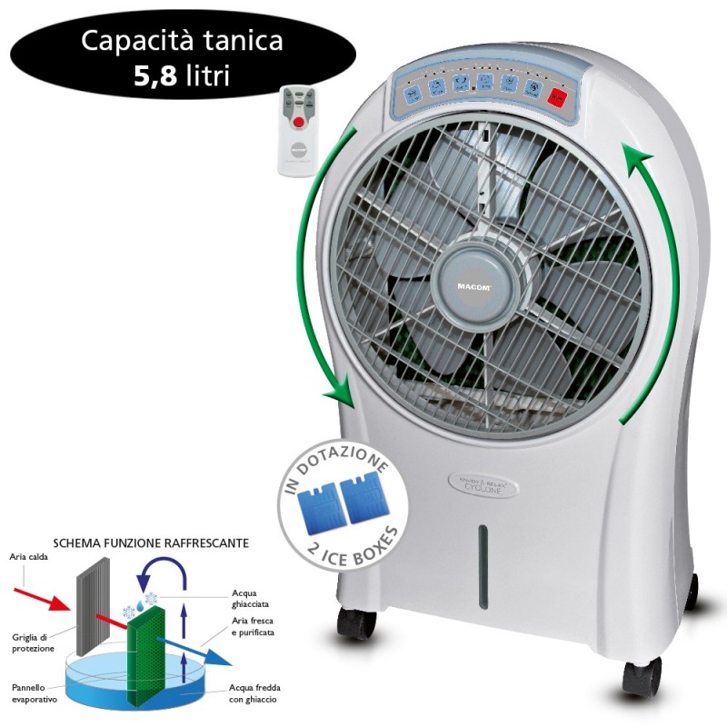 Macom Cyclone Climatizador evaporativo portátil