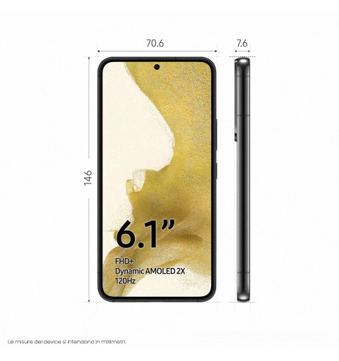 Samsung Galaxy S22 SM-S901B 15,5 cm (6.1 Zoll) Dual-SIM Android 12 5G USB Typ-C 8 GB 128 GB 4500 mAh Schwarz