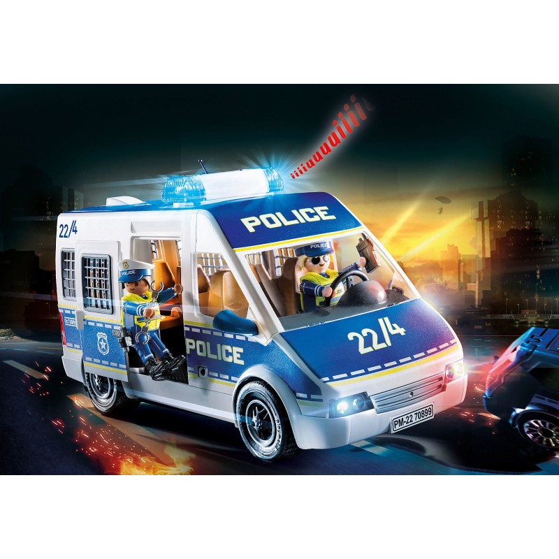 Playmobil City Action Polizei-Mannschaftswagen mit Licht und Sound