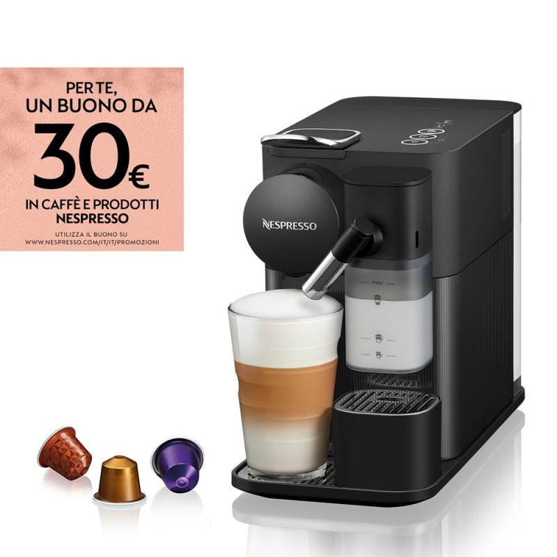 De Longhi 132193449 Macchina Caffè Espresso Capsule Nespresso Nero  Lattissima One