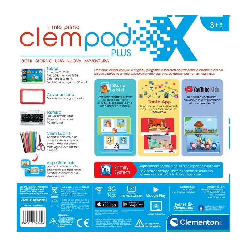 Clementoni 16629 tablet infantil 16 GB Wifi Blanco