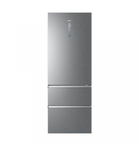 Haier 3D 70 Serie 5 A3FE744CPJ Kühl- und Gefrierkombination Freistehend 483 l E Platin, Edelstahl