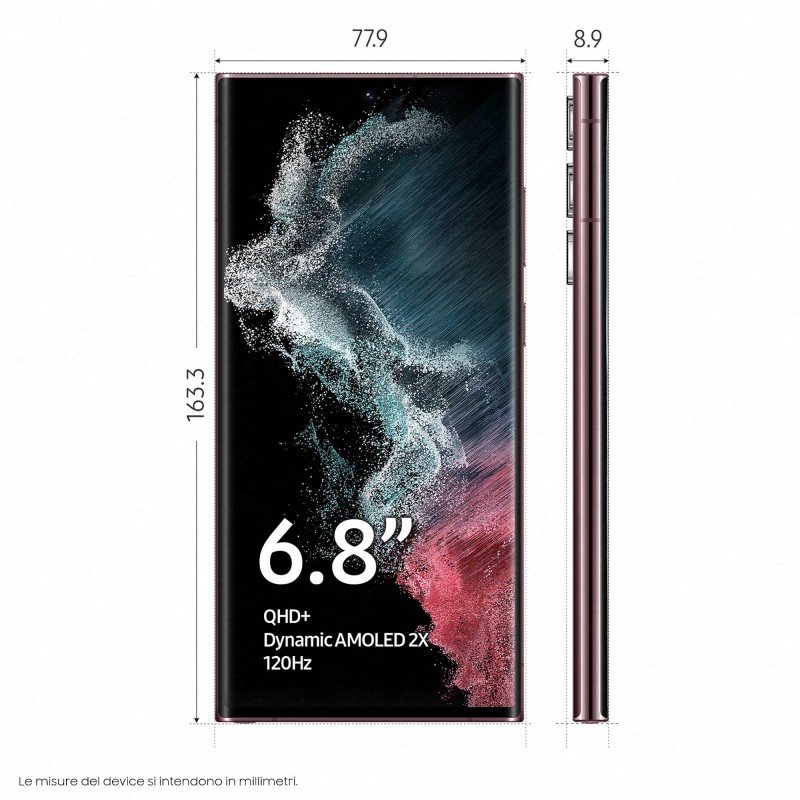 Samsung Galaxy S22 Ultra SM-S908B 17,3 cm (6.8") Double SIM Android 12 5G USB Type-C 12 Go 512 Go 5000 mAh Bourgogne