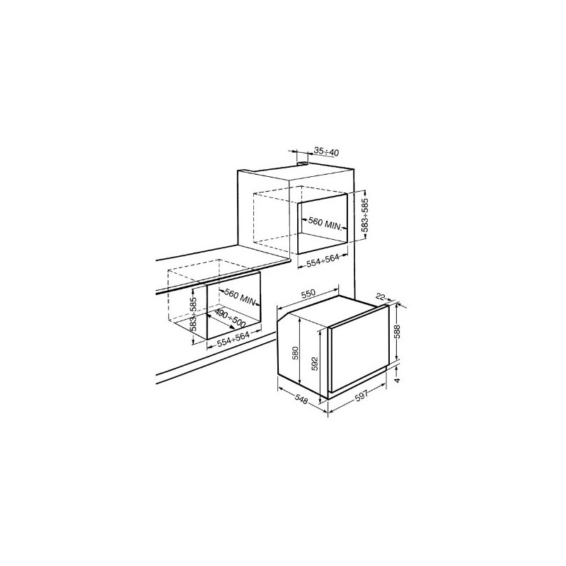 Smeg SF800AO forno 72 L A Antracite