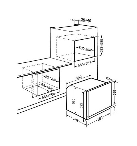 Smeg SF800AO forno 72 L A Antracite