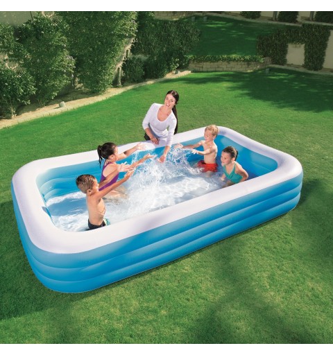 Bestway Blue Rectangular Familiy Pool De Luxe- 3.05m x 1.83m x 56cm - blue