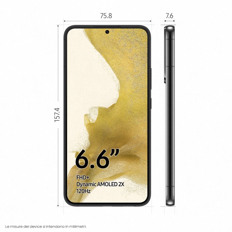 Samsung Galaxy S22+ SM-S906B 16,8 cm (6.6") SIM doble Android 12 5G USB Tipo C 8 GB 256 GB 4500 mAh Negro