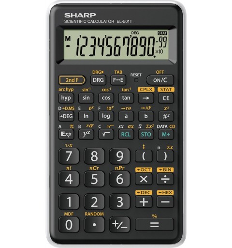 Sharp EL-501T calculadora Bolsillo Calculadora científica Negro, Blanco