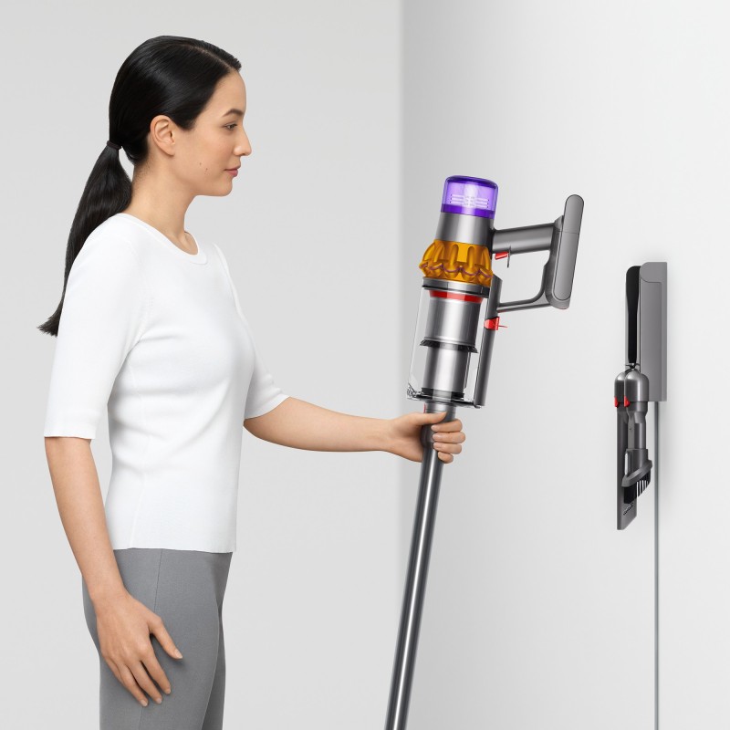 Dyson V15 Detect Absolute Nichel, Acciaio inossidabile, Giallo Senza sacchetto