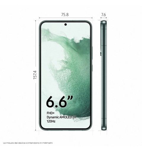 Samsung Galaxy S22+ SM-S906B 16,8 cm (6.6") Double SIM Android 12 5G USB Type-C 8 Go 256 Go 4500 mAh Vert