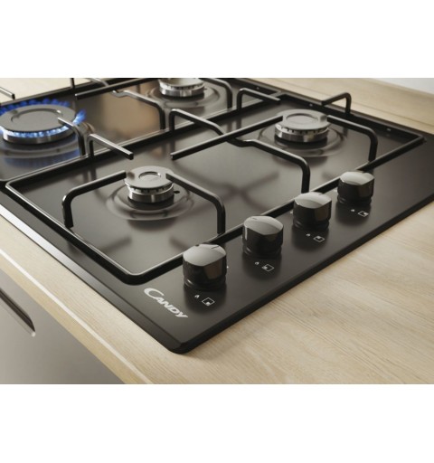 Candy CHW6LBB Black Built-in 60 cm Gas 4 zone(s)