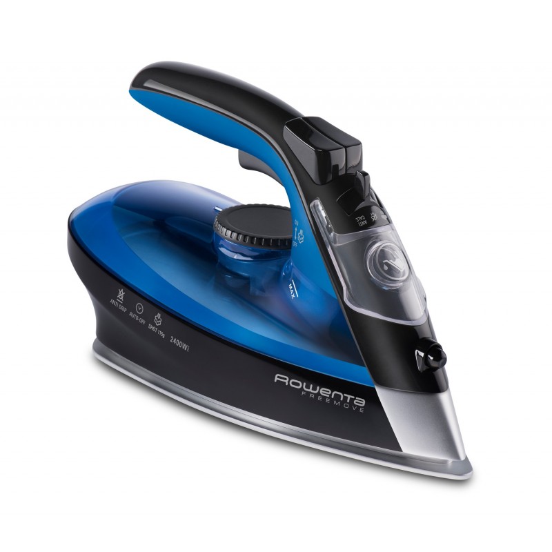 Rowenta Freemove Plancha a vapor Suela Microsteam 400 Láser 2400 W Azul, Negro