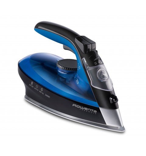 Rowenta Freemove Plancha a vapor Suela Microsteam 400 Láser 2400 W Azul, Negro