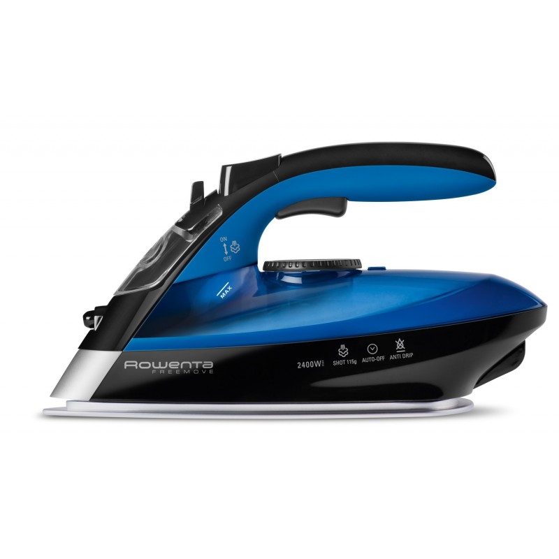 Rowenta Freemove Plancha a vapor Suela Microsteam 400 Láser 2400 W Azul, Negro