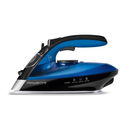 Rowenta Freemove Plancha a vapor Suela Microsteam 400 Láser 2400 W Azul, Negro