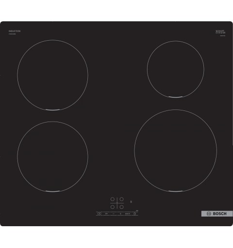 Bosch Serie 4 PUE611BB5E plaque Noir Intégré (placement) 60 cm Plaque avec zone à induction 4 zone(s)