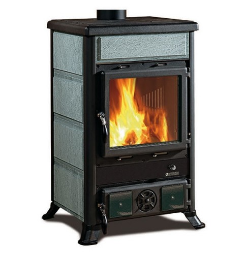 La Nordica Rossella R1 poêle Autoportante Bois de chauffage Noir, Gris