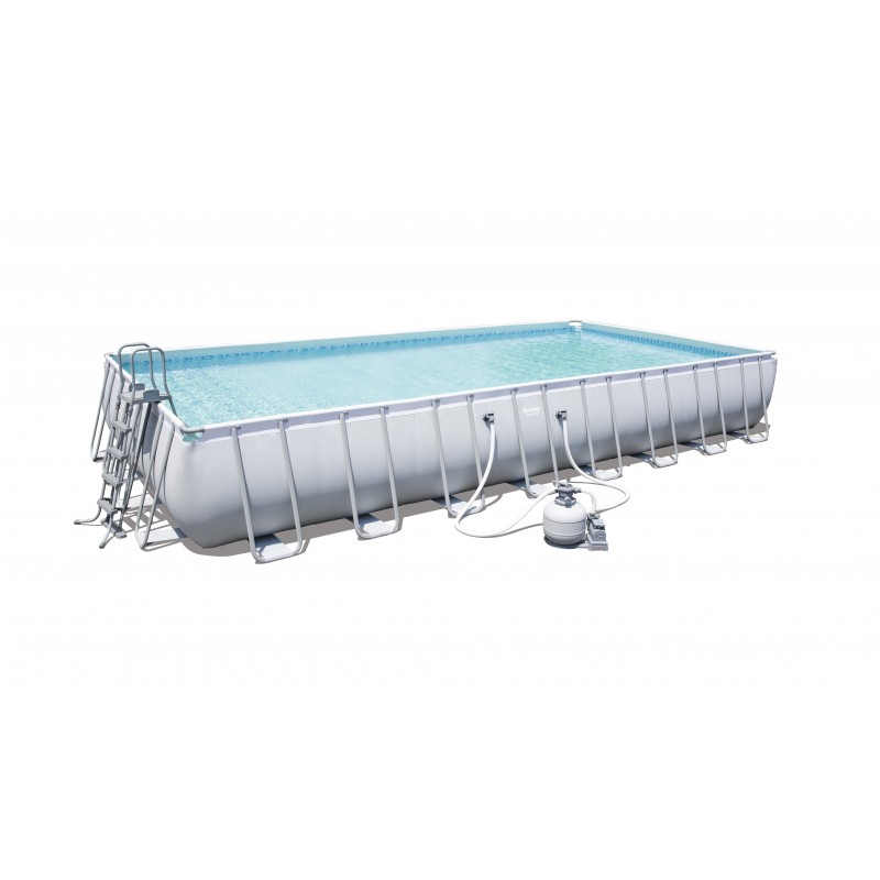 Bestway Power Steel 56623 piscina sobre suelo Piscina con anillo hinchable Rectangular 52231 L Azul, Gris