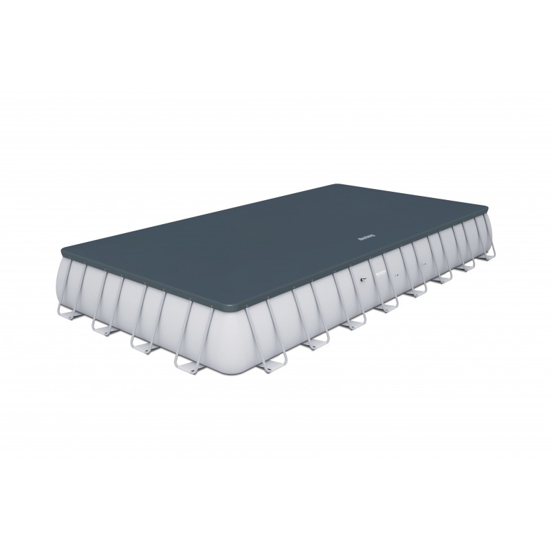 Bestway Power Steel Rectangular 9.56m x 4.88m x 1.32m, Grau Blau