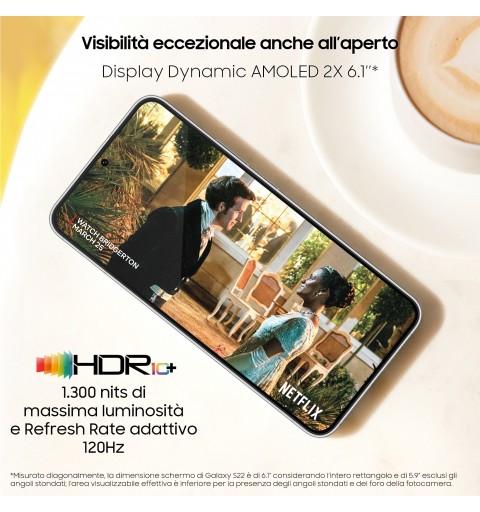 Samsung Galaxy S22 SM-S901B 15.5 cm (6.1") Dual SIM Android 12 5G USB Type-C 8 GB 128 GB 3700 mAh White