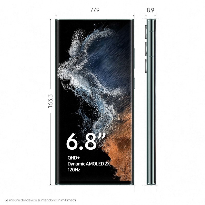 Samsung Galaxy S22 Ultra SM-S908B 17,3 cm (6.8") Double SIM Android 12 5G USB Type-C 12 Go 512 Go 5000 mAh Vert