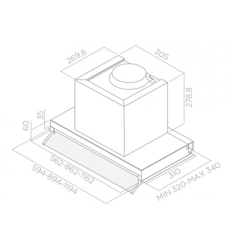 Elica Boxin IX A 90 Eingebaut Edelstahl 430 m³ h E