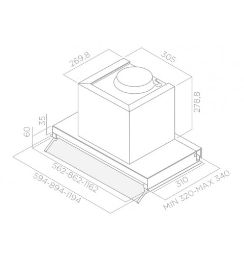 Elica Boxin IX A 90 Integrato Acciaio inossidabile 430 m³ h E