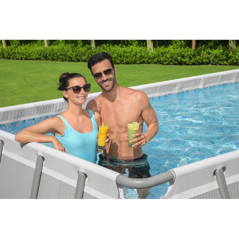Bestway 5612B Aufstellpool Gerahmter Pool Rechteckig 19281 l Weiß