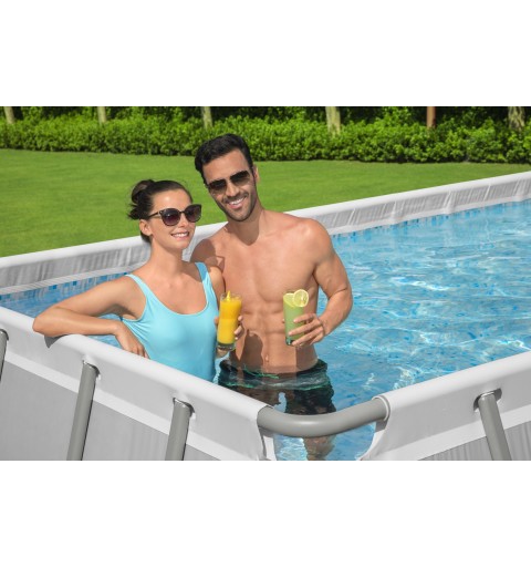 Bestway 5612B Aufstellpool Gerahmter Pool Rechteckig 19281 l Weiß