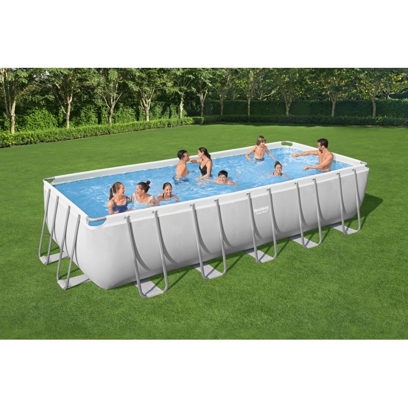 Bestway 5612B Aufstellpool Gerahmter Pool Rechteckig 19281 l Weiß
