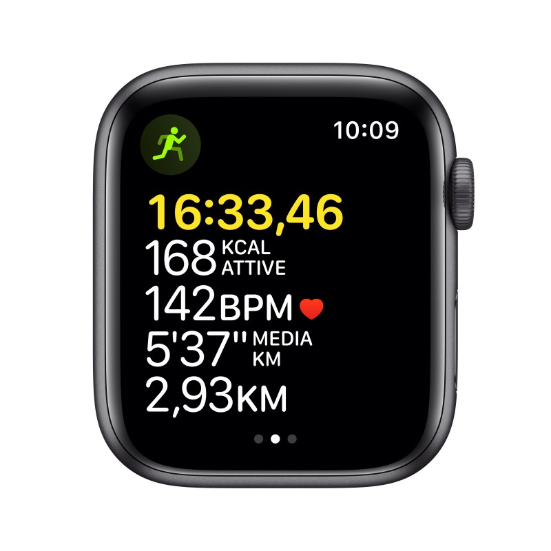 Apple Watch SE GPS, 44mm Cassa in Alluminio Grigio scuro con Cinturino Sport Mezzanotte