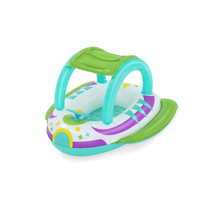 Bestway Bateau gonflable pour bébé Space Splash avec pare-soleil