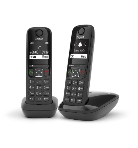 Gigaset AS690 DUO Teléfono DECT analógico Identificador de llamadas Negro