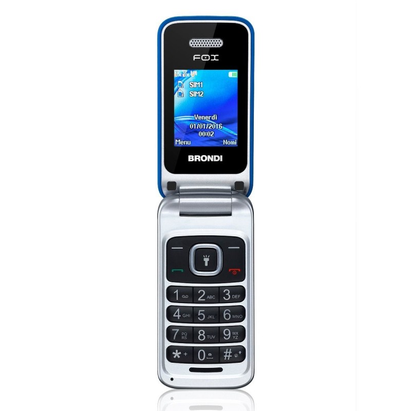 Brondi Fox 4.5 cm (1.77") 74 g Blue, Silver Feature phone