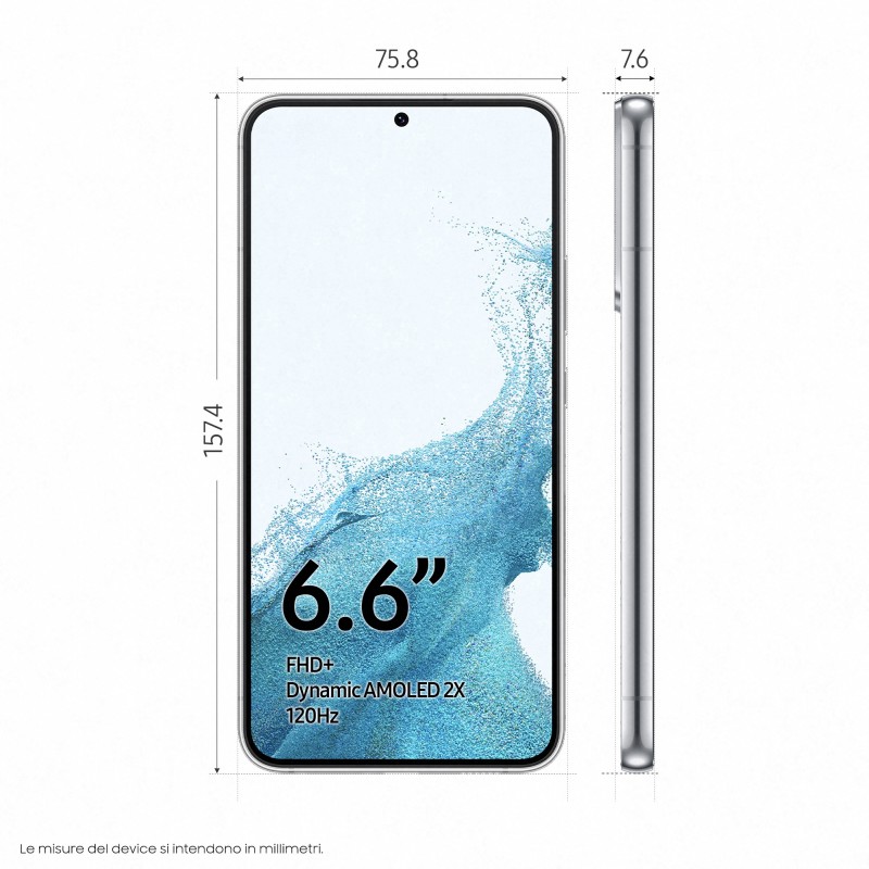 Samsung Galaxy S22+ SM-S906B 16,8 cm (6.6") Double SIM Android 12 5G USB Type-C 8 Go 128 Go 4500 mAh Blanc