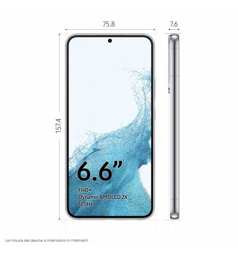 Samsung Galaxy S22+ SM-S906B 16.8 cm (6.6") Dual SIM Android 12 5G USB Type-C 8 GB 128 GB 4500 mAh White