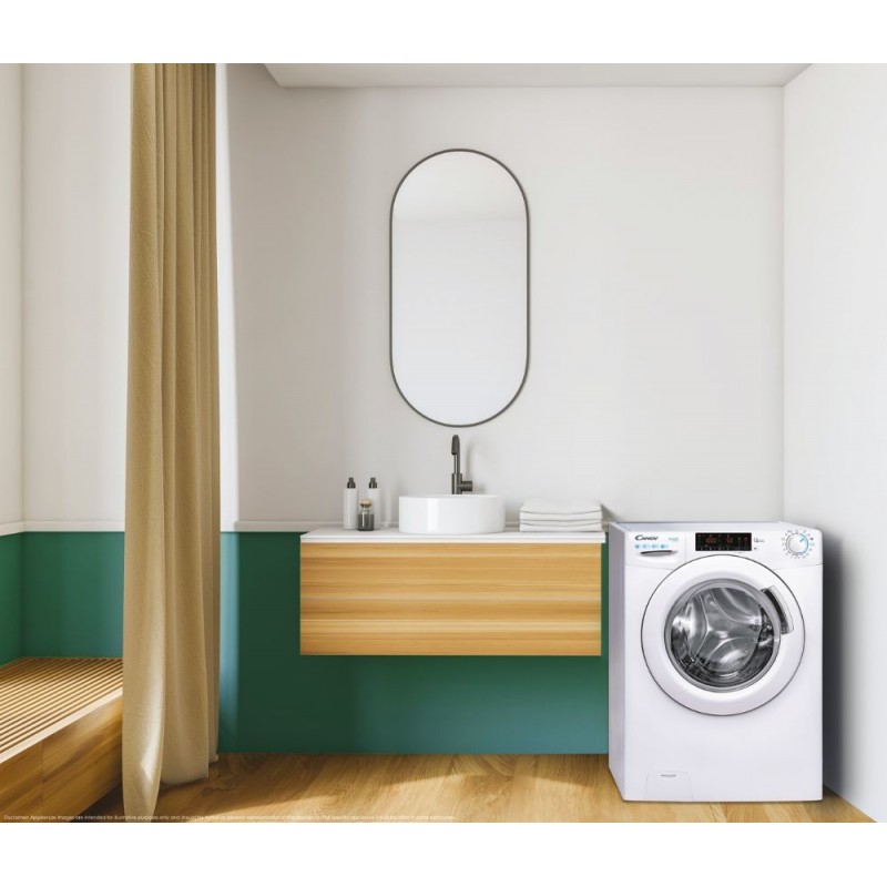 Candy Smart Inverter CSWS 485TWME 1-S machine à laver avec sèche linge Autoportante Charge avant Blanc D