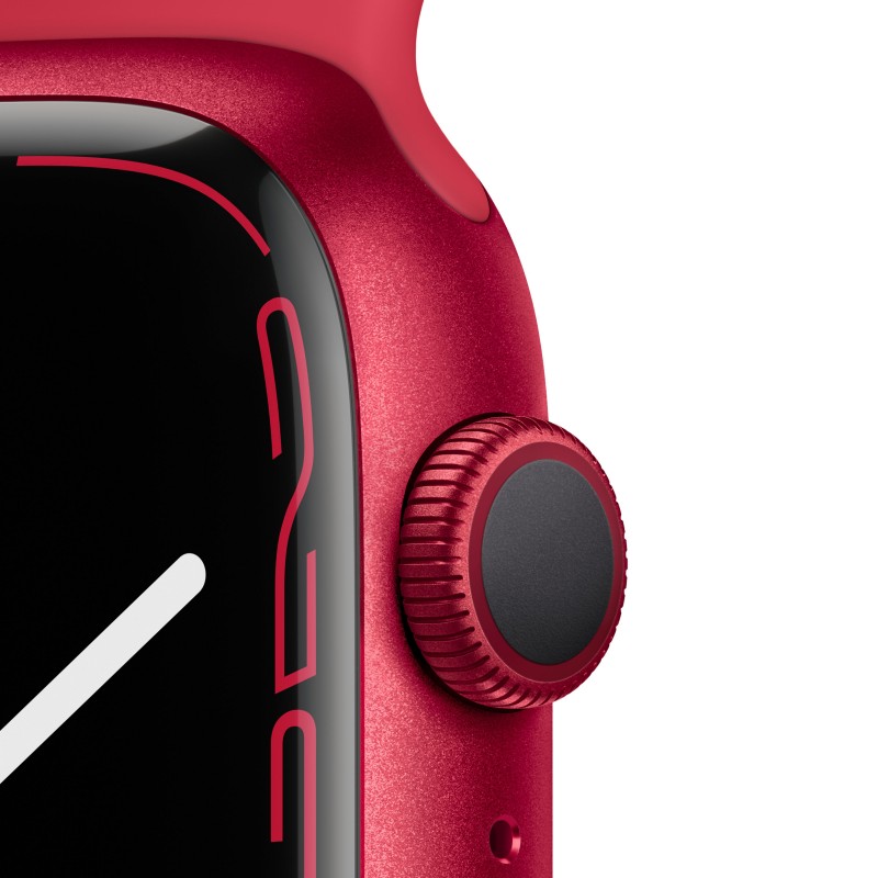 Apple Watch Series 7 GPS, 45mm (PRODUCT)RED Cassa in Alluminio con Sport Band (PRODUCT)RED