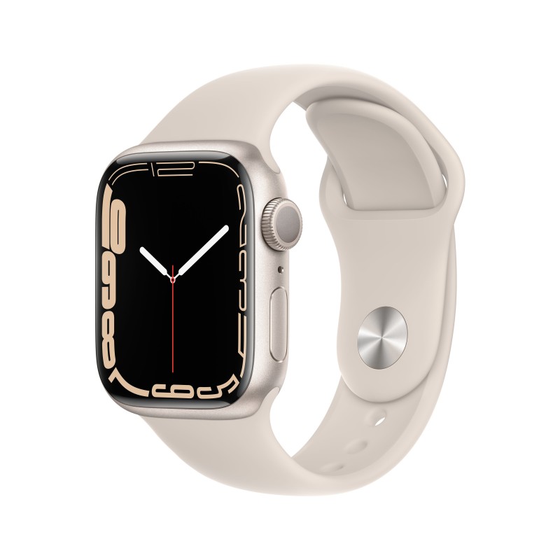 Apple Watch Series 7 GPS, 41mm Cassa in Alluminio Galassia con Cinturino Sport Galassia