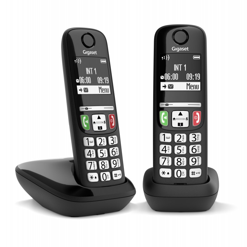 Gigaset E270 Duo Téléphone DECT Identification de l'appelant Noir