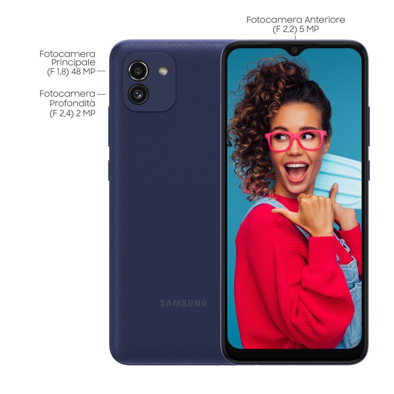 Samsung Galaxy A03 SM-A035G DSN 16,5 cm (6.5") SIM doble Android 11 4G Mini-USB B 64 GB 5000 mAh Azul